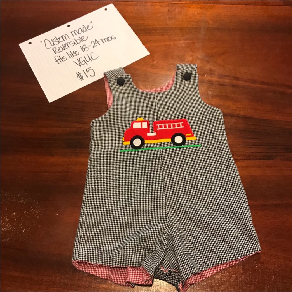 REVERSIBLE, HANDMADE, FIRETRUCK/FOOTBALL
